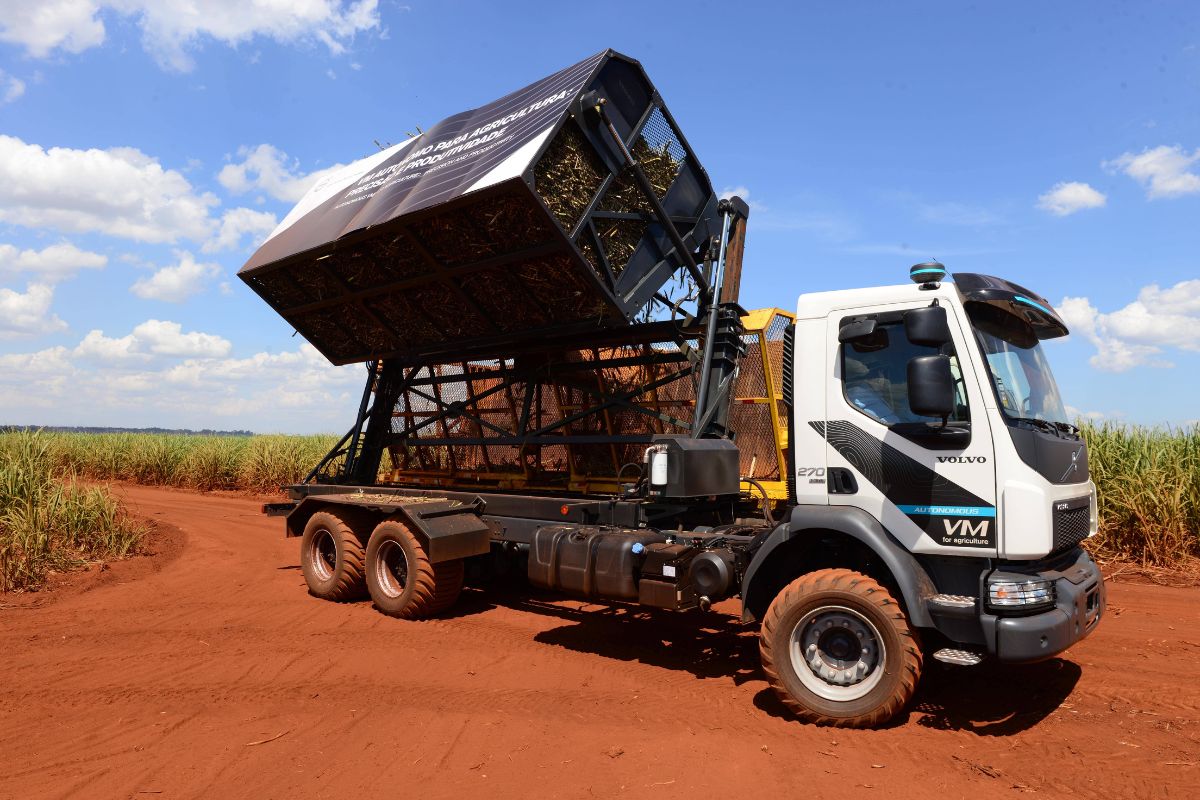 Caminhão VM da Volvo trabalhando no canavial no Paraná. Foto: Volvo/Divulgação