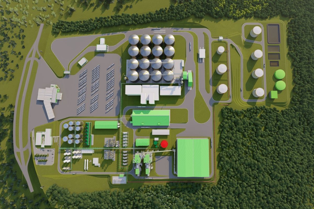 Projeto da unidade da Be8 que será construída em Passo Fundo (RS). Foto: Divulgação.