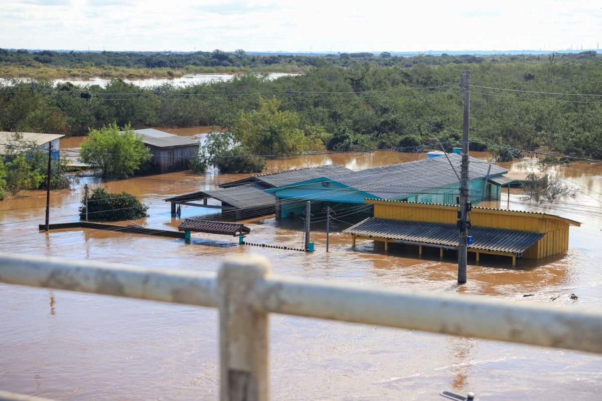 Alagamento no município de Eldorado do Sul. Foto: Gustavo Mansur/Palácio Piratini