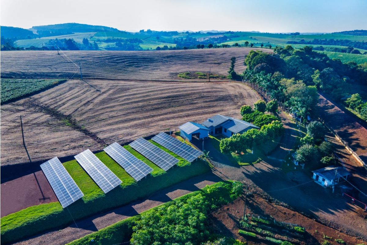 Placas solares em granja de produtor integrado em Chapecó (SC). Foto: BRF/Divulgação