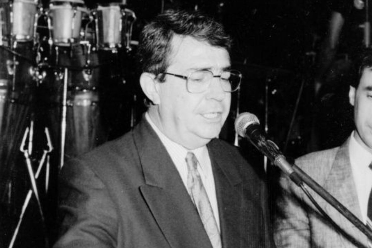 Heber discursando no Mérito Pecuário ABCZ, em 1992 | Foto: ABCZ/Divulgação