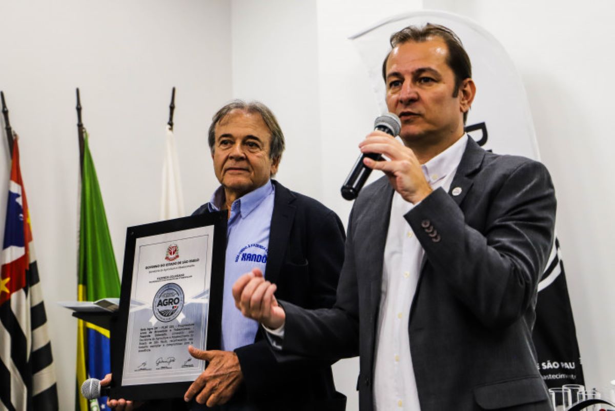Selo foi lançado nesta quinta-feira, 4, com entrega para a Fazenda Colorado. Foto: SAA/Divulgação