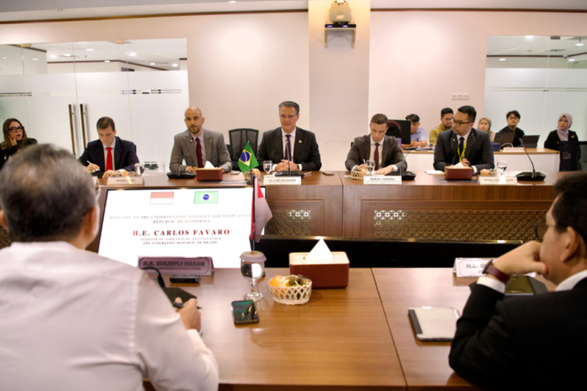 O ministro da Agricultura, Carlos Fávaro, em uma das reuniões da missão na Ásia. Foto: Mapa/]Divulgação