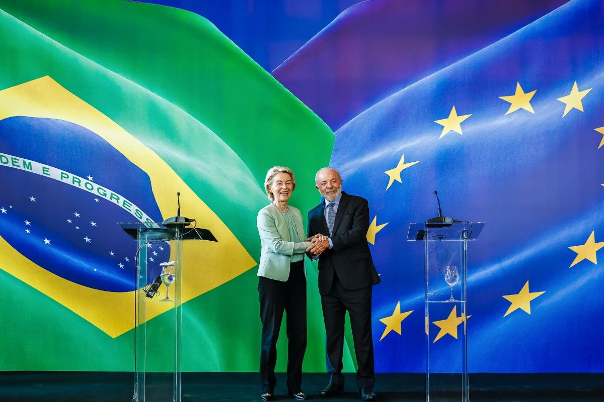 Lula se encontrou com a presidente da Comissão Europeia, Ursula von der Leyen, no Rio de Janeiro. Foto: Ricardo Stuckert/Presidência da República
