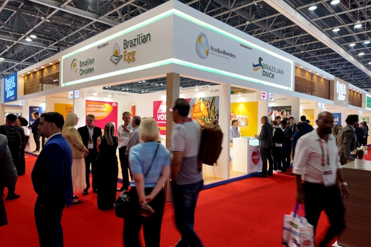 A Gulfood 2026 aconteceu em janeiro, em Dubai, nos Emirados Árabes Unidos. Foto: Divulgação/ ABPA