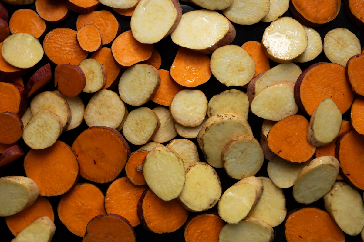 Batata-doce colorida